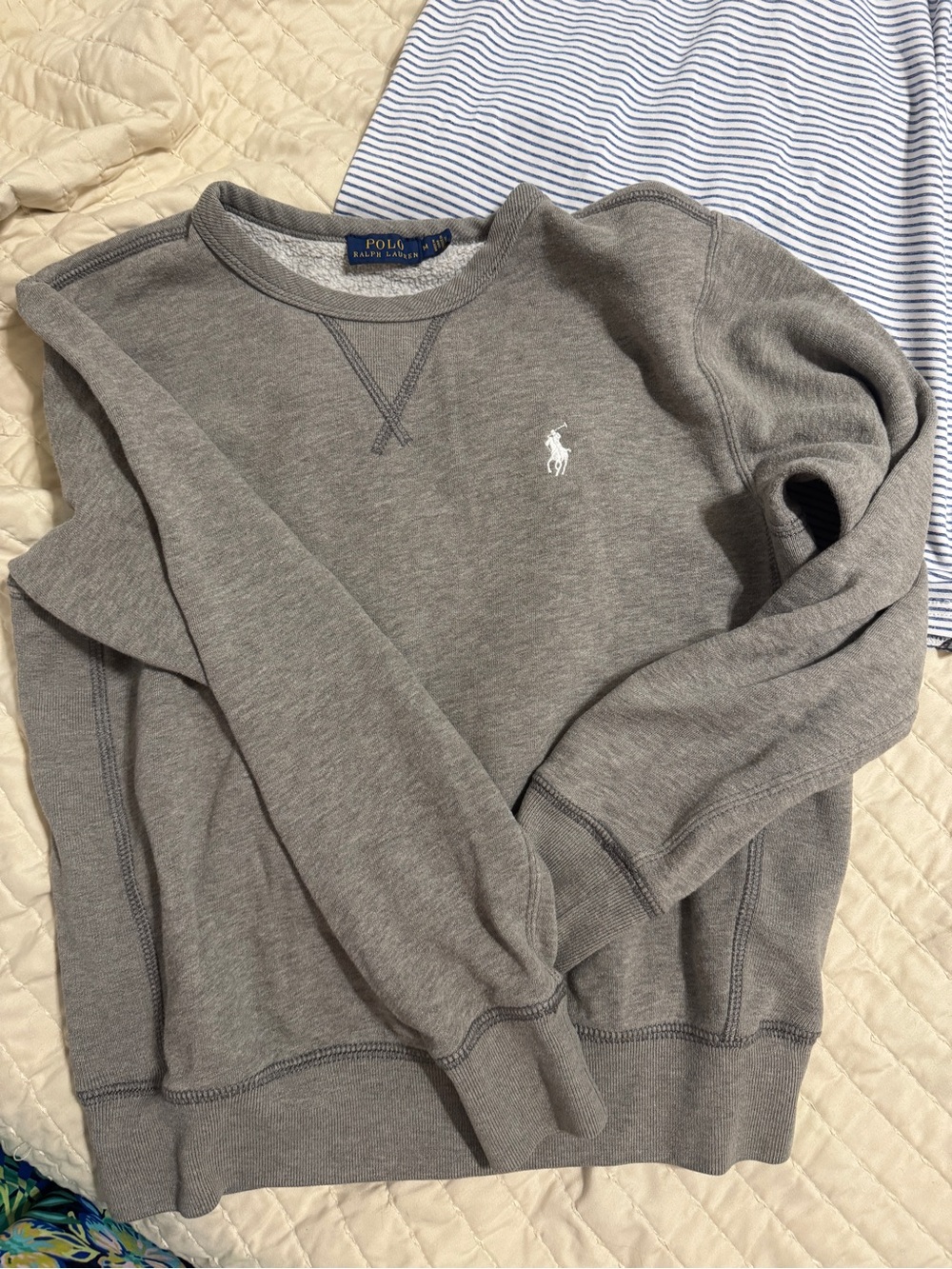 Polo by Ralph Lauren Heather Gray Crewneck Sweatshirt with Pony Logo